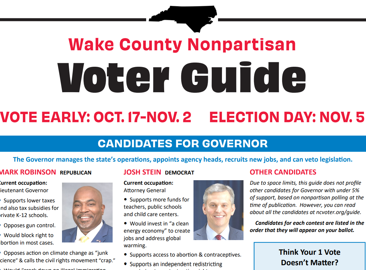 2024 County Non Partisan Voter Guides Democracy Nc